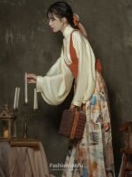 Fashion Hanfu Women’s Modern Hanfu Clothing Lapel Pipa Sleeve Hanfu Dress - Image 3