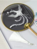 Chinese Style Roud Fabric Fan Japanese Style Round Hand Held Fans - Image 2