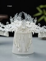 Fashion Hanfu Chinese Silver Hair Accessories Empress Princess Hairpins Wedding Party - Image 2
