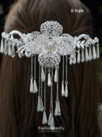 Fashion Hanfu Chinese Silver Hair Accessories Empress Princess Hairpins Wedding Party - Image 5