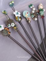 Fashion Hanfu Chinese Traditional Hair Ornament Wooden Hair Sticks - Image 2