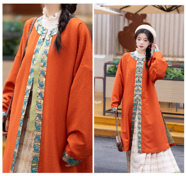 Hanfu jacket and skirt set styled for celebration
