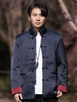 Fleece-Lined Chinese Tang Jacket for Men – Warm Winter Traditional Style - Image 4