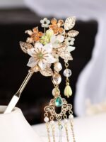 Fashion Hanfu Handmade Flower Hair Pins Hanfu Cheongsam Classical Hairpins