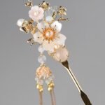Fashion Hanfu Classical Hair Accessories Handmade Flower Hair Pins For Weddings