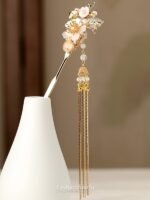 Fashion Hanfu Classical Hair Accessories Handmade Flower Hair Pins For Weddings - Image 4