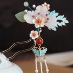 Fashion Hanfu Handmade Chinese Style Flower Hairpin Step Shake Tassel Peony Hairpin