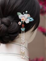 Fashion Hanfu Handmade Chinese Style Flower Hairpin Step Shake Tassel Peony Hairpin - Image 3