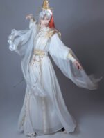 Gold Embroidered Hanfu Outfit | White Dragon Robe Set - Image 3