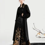 Golden Bamboo Brocade Mamian Skirt Set Ming-Style Outfit