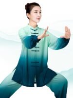 Gradient Tai Chi Uniform for Women Silk Linen Design