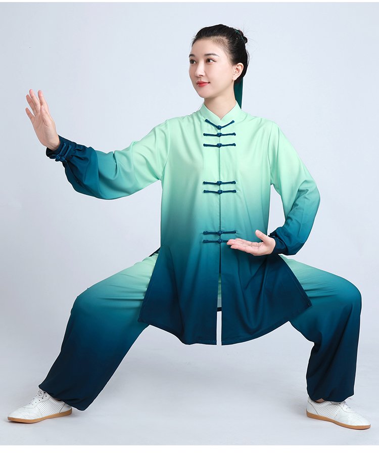 Front and back view of the complete Tai Chi outfit set