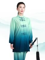 Gradient Tai Chi Uniform for Women Silk Linen Design - Image 2
