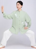 Embroidered Tai Chi Outfit for Women Cotton Linen Practice Set - Image 2