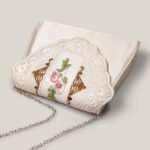 Satin Embroidered Green Crossbody Handbag