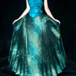 Emerald Mamian Skirt Metallic Brocade Chinese Pleated Skirt