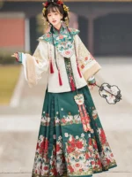 Festive Embroidered Hanfu Set Winter Brocade Hanfu - Image 4