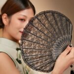 Handmade Lace Japanese Folding Fan Vintage Shell Fan