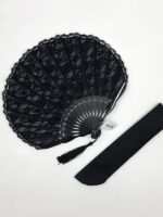 Handmade Lace Japanese Folding Fan Vintage Shell Fan - Image 2