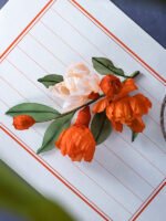 Handmade Pomegranate Flower Hairpins Christmas Flower Clip