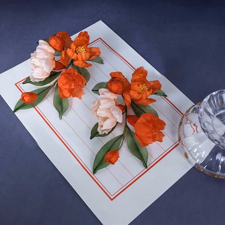 Handmade Pomegranate Flower Hairpins