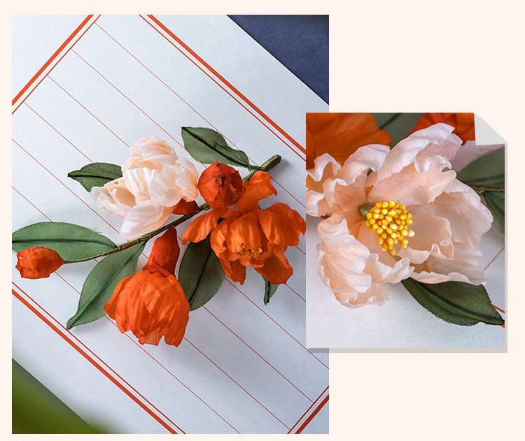 Handmade Pomegranate Flower Hairpins