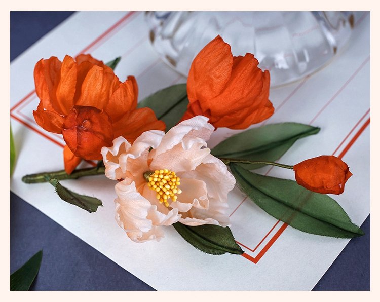 Handmade Pomegranate Flower Hairpins
