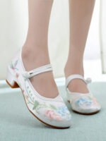 Hanfu Embroidered Shoes | Floral Chinese Traditional Mary Janes - Image 2
