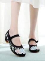 Hanfu Embroidered Shoes | Floral Chinese Traditional Mary Janes - Image 3