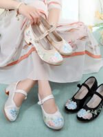 Hanfu Embroidered Shoes | Floral Chinese Traditional Mary Janes