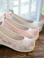 Embroidered Mary Jane Shoes Chinese Hanfu Floral Flats