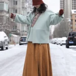 Frost Bloom Modern Hanfu Outfit – Cozy Daily Wear Set for Women