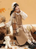 Hanfu-Inspired Winter Outfit Warm Chinese Style Top and Skirt Set - Image 4