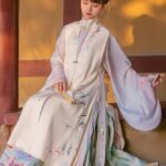 Ming Dynasty Hanfu Embroidery Long Vest Bijia Female