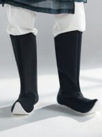 Black Hanfu Cloth Boots for Men – Upturned Toe Canvas Boots - Image 3