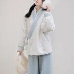 Winter Hanfu Lounge Set Jin-Style Jacket and Wide-Leg Pants