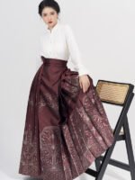 Woven Gold Hundred-Fold Skirt Ming Dynasty Hanfu - Image 3