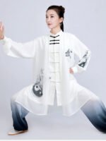 Ink Style Gradient Tai Chi Uniform Set – Unisex Pearl Cotton Martial Arts Outfit