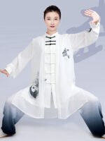 Ink Style Gradient Tai Chi Uniform Set – Unisex Pearl Cotton Martial Arts Outfit - Image 3