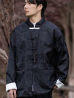 Jacquard Chinese Tang Jacket for Men – Textured Casual Daily Wear - Image 3