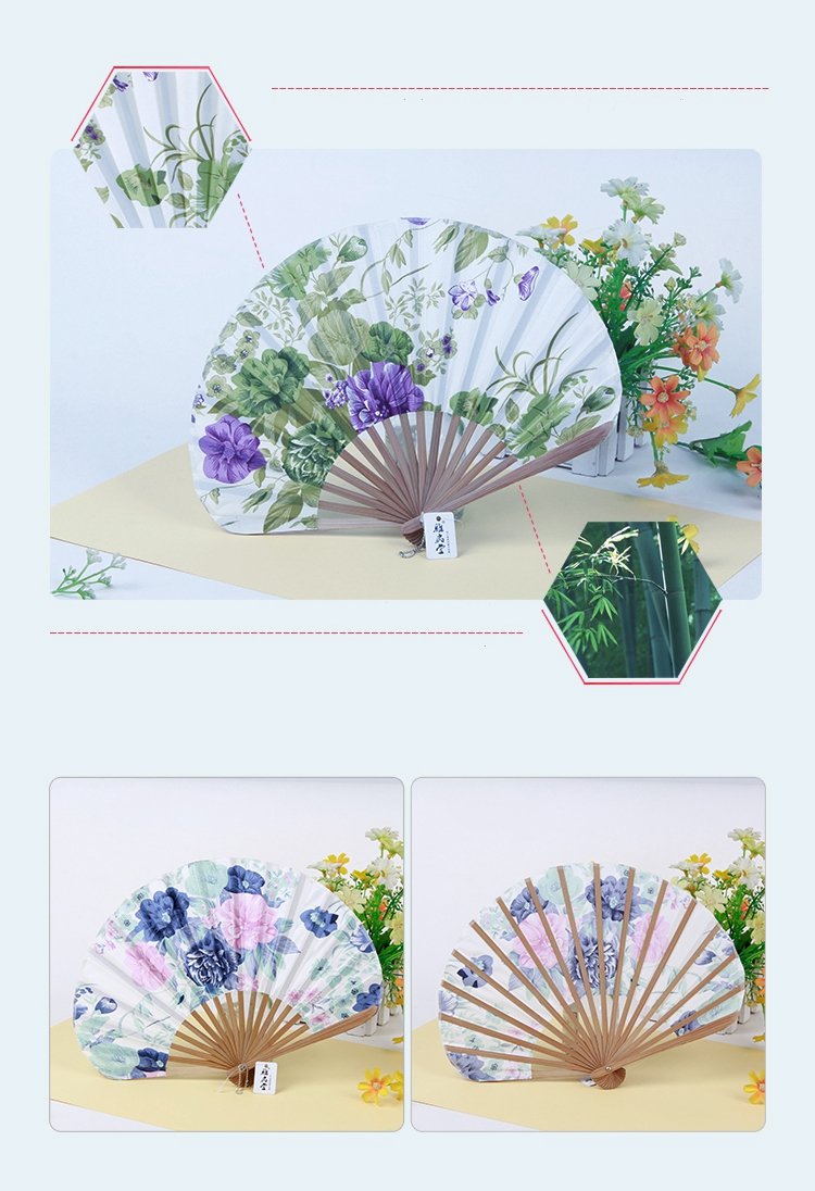 Japanese Folding Fans Ancient Silk Shell Fan Knife Fan
