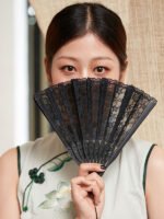 Double Layered Lace Small Folding Fan Classical Folding Fans - Image 3
