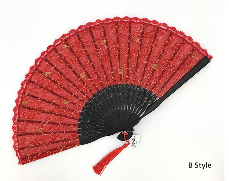 Double Layered Lace Small Folding Fan