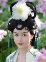Large Flower Hair Clip Hanfu Ancient Style Embossed Hairpin