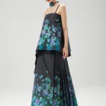 Modern Hanfu Summer Set Layered Top & Pleated Skirt