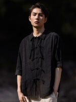 Stylish Linen Shirt with Button Closure for Men