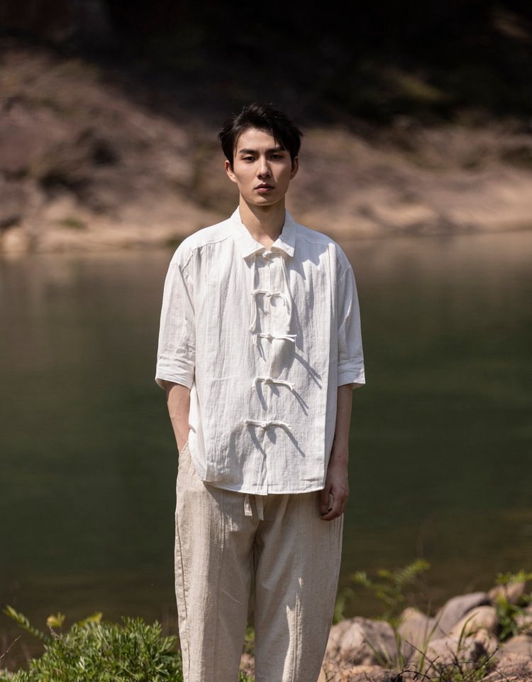 Stylish Linen Shirt with Button Closure