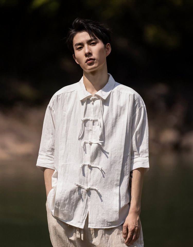 Stylish Linen Shirt with Button Closure
