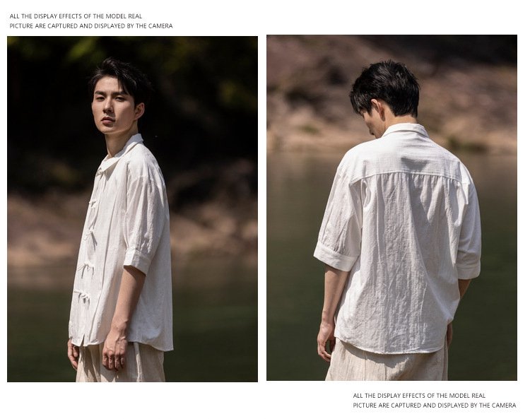 Stylish Linen Shirt with Button Closure