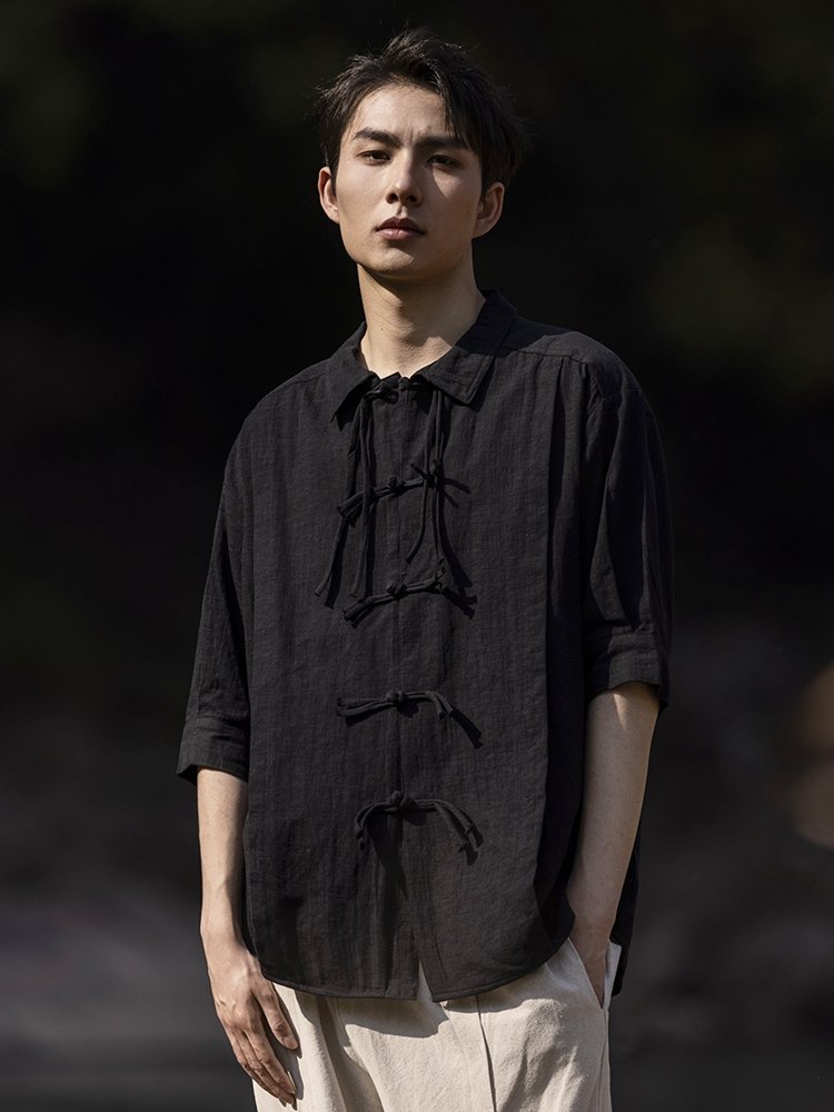 Stylish Linen Shirt with Button Closure